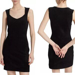 New! Theory Black Micro Velvet Sleeveless Mini Dress nwot 22744